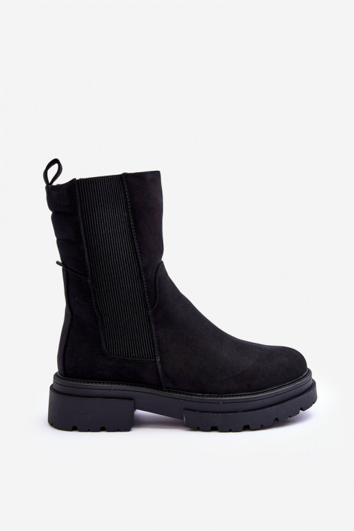 Alto calentamiento botas con estilo Un modelo convincente Nubuck de color negro Milca
