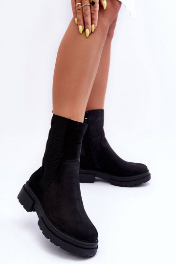 Alto calentamiento botas con estilo Un modelo convincente Nubuck de color negro Milca 2