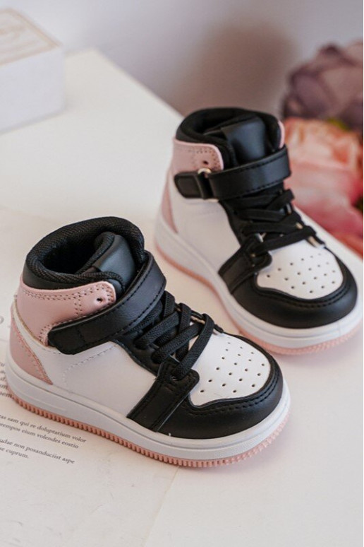 Alto calzado deportivo para niños Blanco-color rosa Teredite