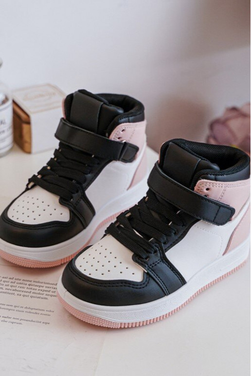 Alto calzado deportivo para niños Blanco-color rosa Teredite