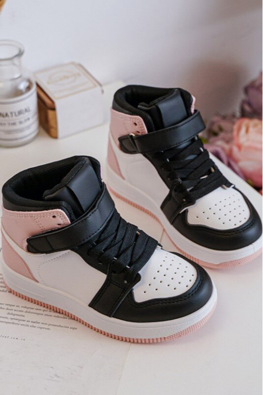 Alto calzado deportivo para niños Blanco-color rosa Teredite