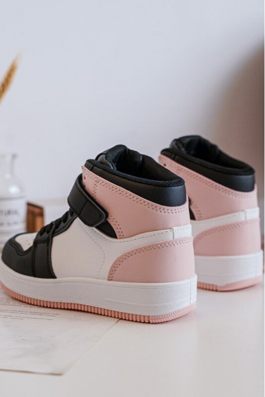 Alto calzado deportivo para niños Blanco-color rosa Teredite