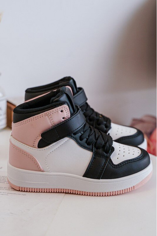 Alto calzado deportivo para niños Blanco-color rosa Teredite