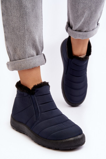 calentamiento Mujer baja Botas de nieve azul oscuro Enmore