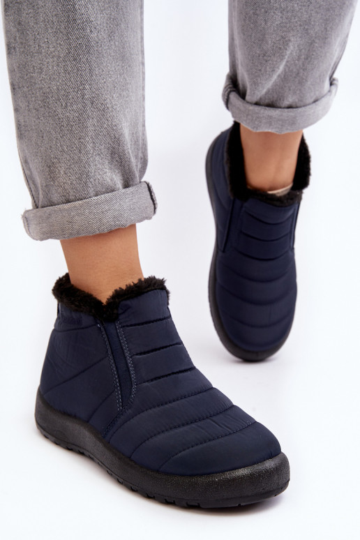 calentamiento Mujer baja Botas de nieve azul oscuro Enmore