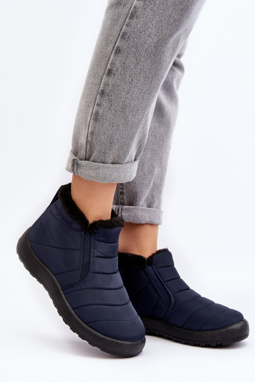 calentamiento Mujer baja Botas de nieve azul oscuro Enmore