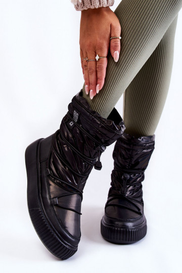 Femenino calentamiento Botas de nieve Big Star KK274193 de color negro