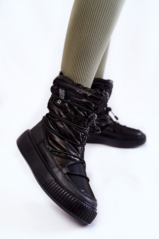 Femenino calentamiento Botas de nieve Big Star KK274193 de color negro