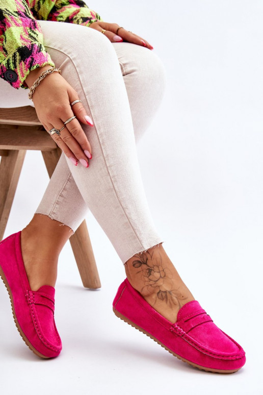 Femenino Mocasines clásicos de ante. color rosa Ivana