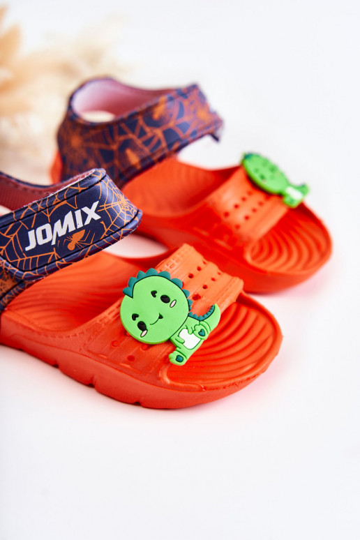  Zapatillas ligeras sandalias para niños con sujetadores adhesivos color naranja Asti
