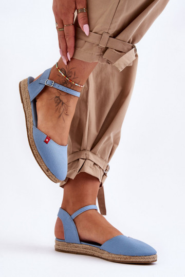 Espadrilles de mujer con plataforma Big Star FF274532 color azul 2