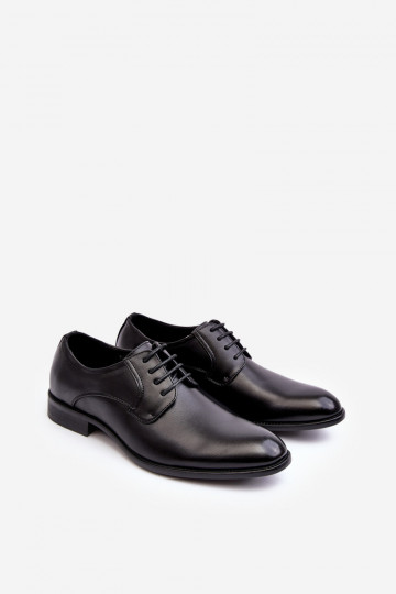 Zapatos de cuero para hombre color negro Harene