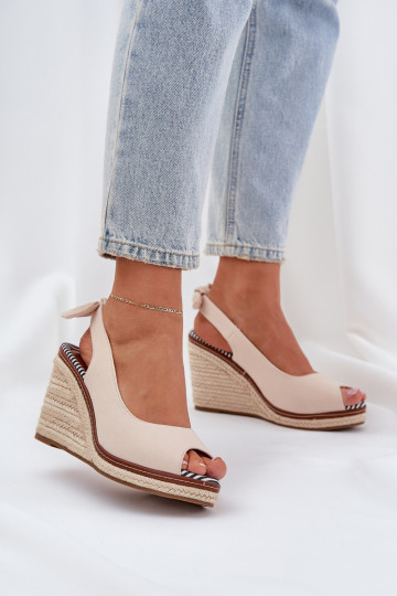 Sandalias plataforma Con Trenza beige Activadonalis 2