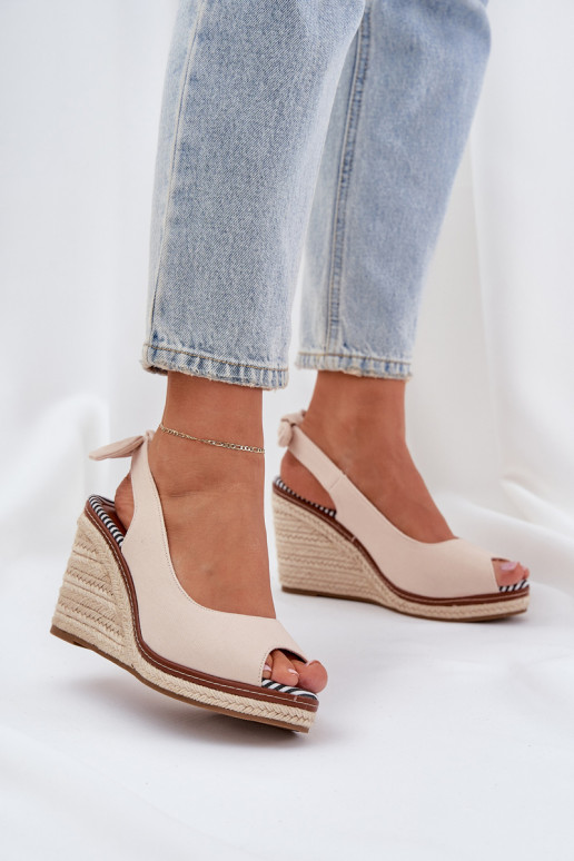 Sandalias plataforma Con Trenza beige Activadonalis