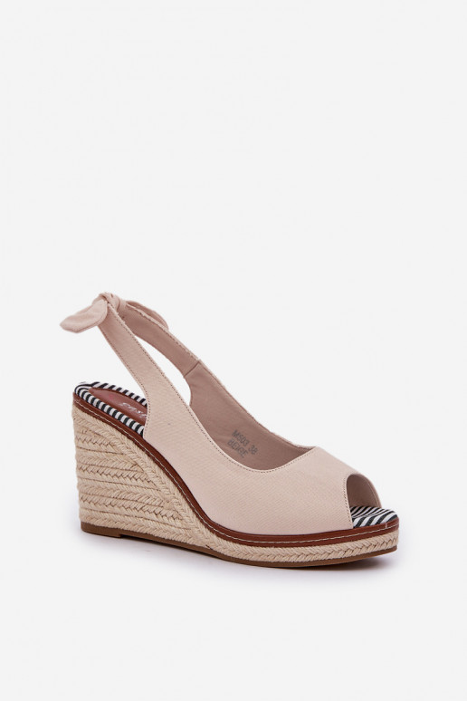 Sandalias plataforma Con Trenza beige Activadonalis