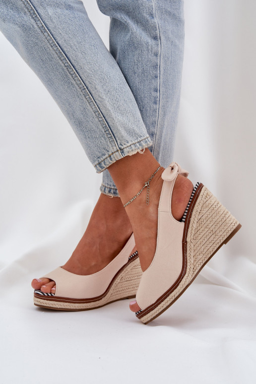 Sandalias plataforma Con Trenza beige Activadonalis