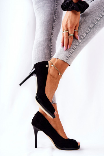 Zapatos de gamuza Monnari 0490-020 de color negro