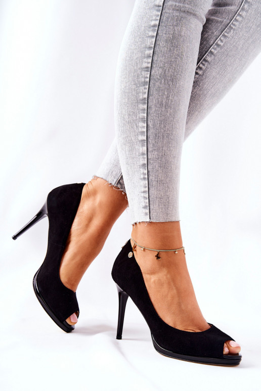 Zapatos de gamuza Monnari 0490-020 de color negro