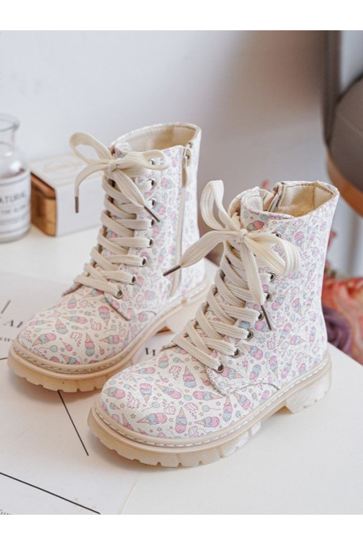 calentamiento Botas Infantil con cremalleras beige Dolida