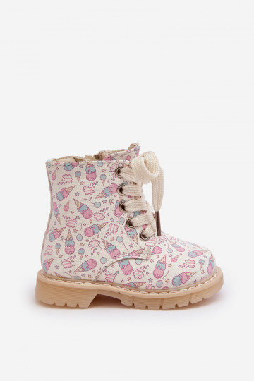 calentamiento Botas Infantil con cremalleras beige Dolida 2