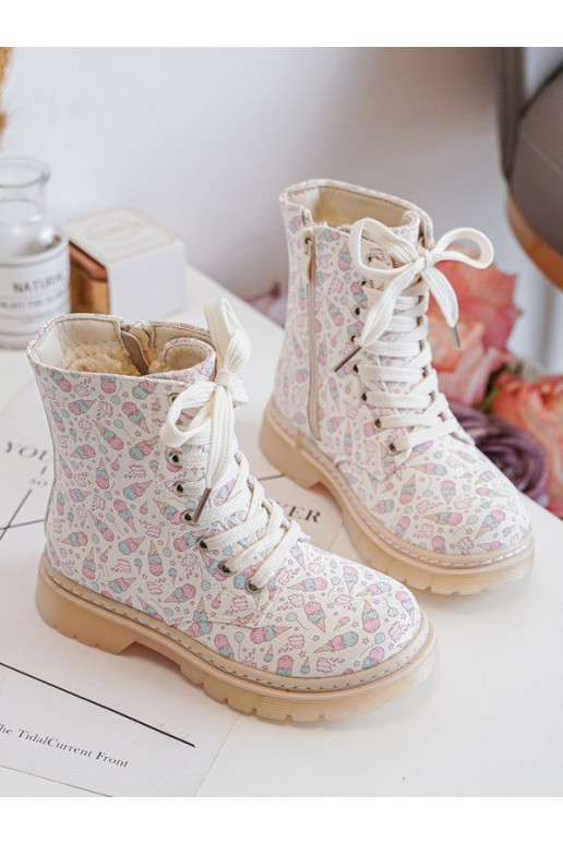 calentamiento Botas Infantil con cremalleras beige Dolida