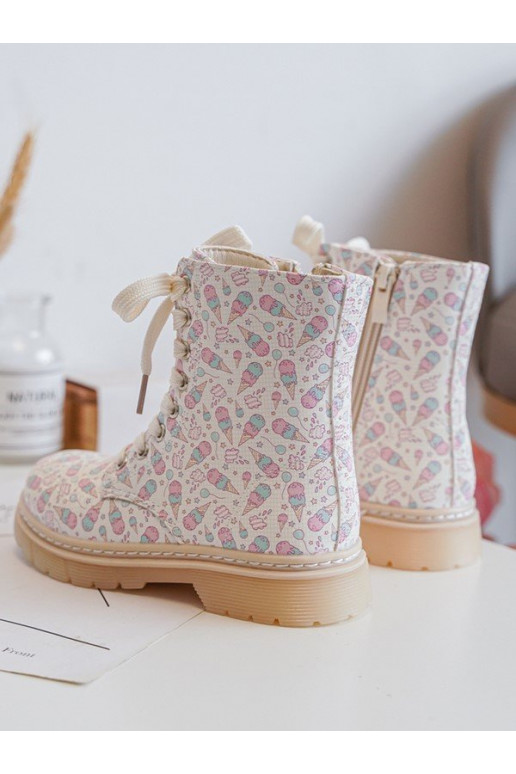 calentamiento Botas Infantil con cremalleras beige Dolida