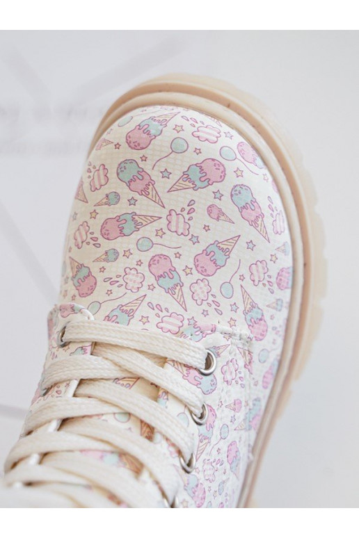 calentamiento Botas Infantil con cremalleras beige Dolida