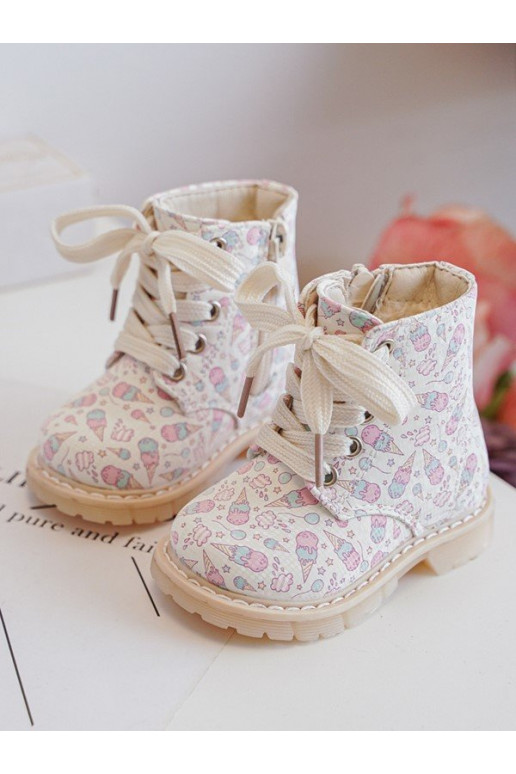 calentamiento Botas Infantil con cremalleras beige Dolida