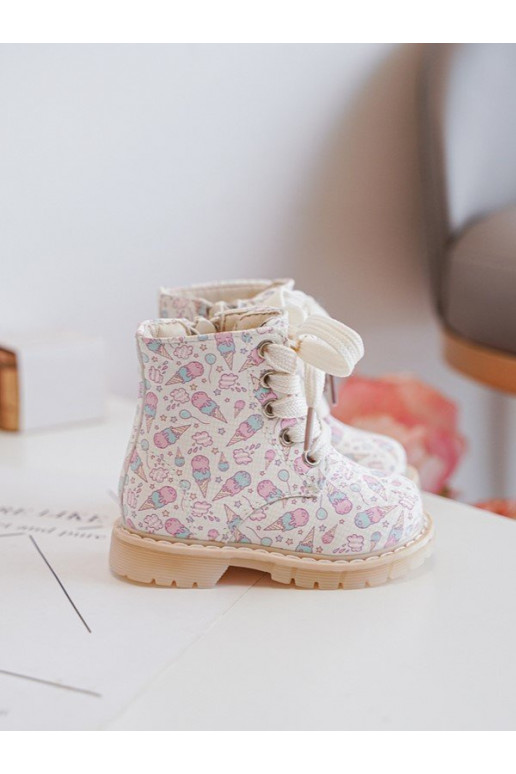 calentamiento Botas Infantil con cremalleras beige Dolida