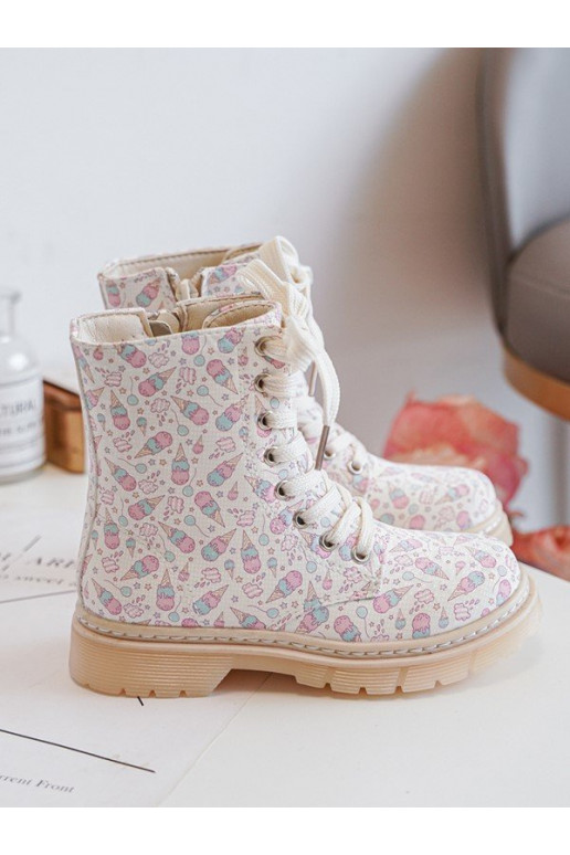 calentamiento Botas Infantil con cremalleras beige Dolida
