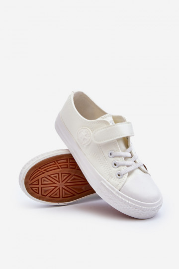 Piel Zapatos de ocio para niños. con sujetadores adhesivos el color blanco Delmara