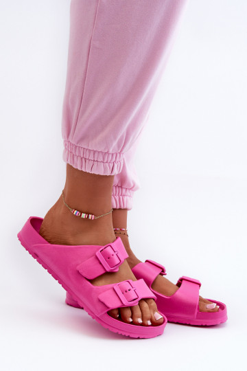 Zapatillas de mujer con espuma y hebillas color rosa Luciene 2