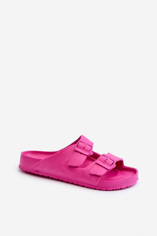 Zapatillas de mujer con espuma. con hebillas color rosa Luciene