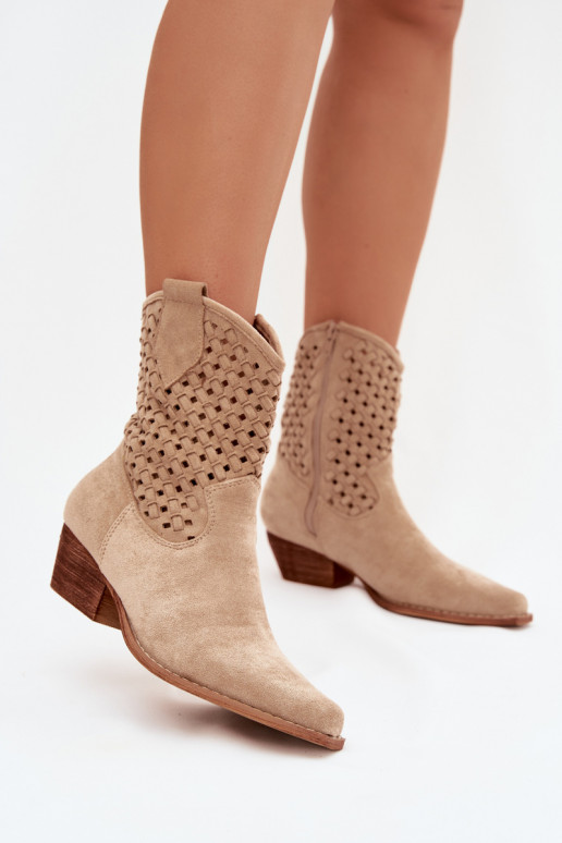 Botas caladas Femenino con tacones beige Ferissa