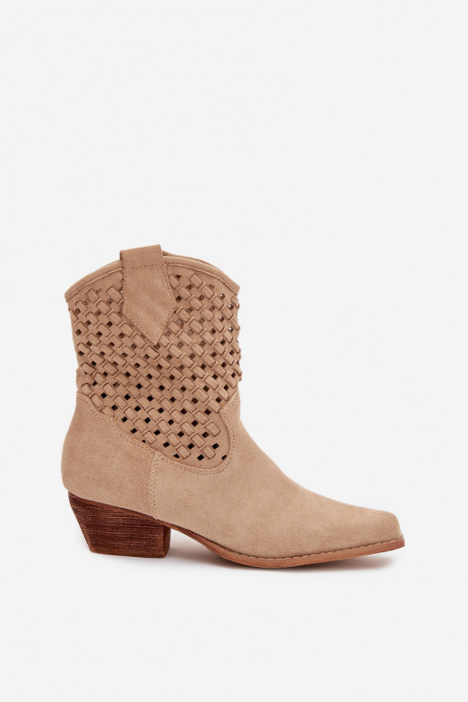 Botas caladas Femenino con tacones beige Ferissa