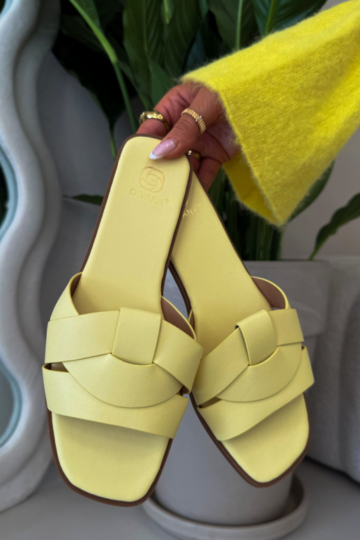 Zapatillas apartamento de mujeres con rayas color amarillo Tiene querissae