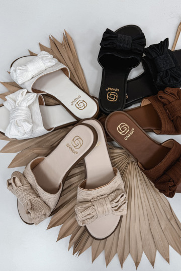 zapatillas de mujer con tacones anchos con cintas beige Amivelle 2