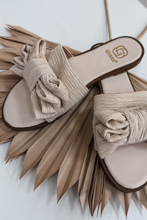 zapatillas de mujer con tacones anchos con cintas beige Amivelle