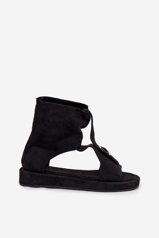 Sandalias de mujer con una bota de color negro Coralya