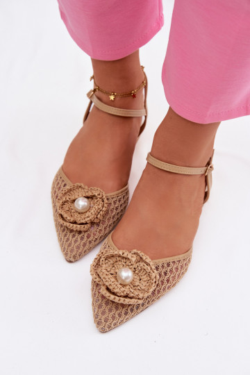 Sandalias de mujer reloj Con decoraciones Detalem beige Vionessa