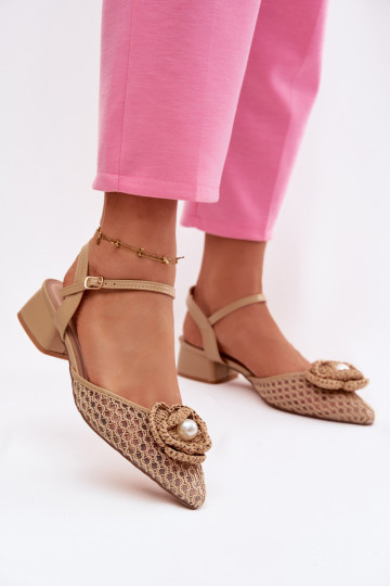 Sandalias de mujer reloj Con decoraciones Detalem beige Vionessa 2