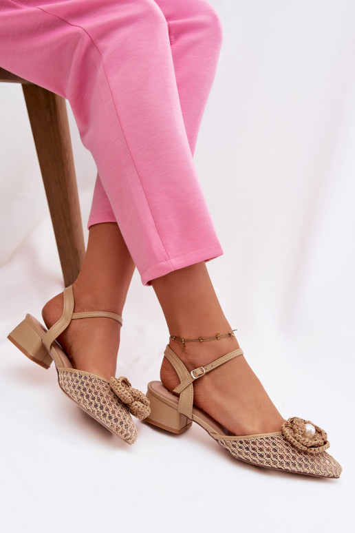 Sandalias de mujer reloj Con decoraciones Detalem beige Vionessa