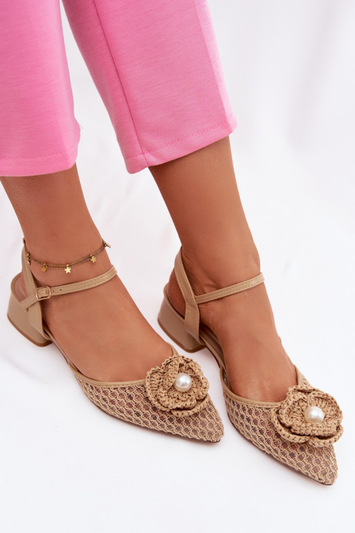 Sandalias de mujer reloj Con decoraciones Detalem beige Vionessa