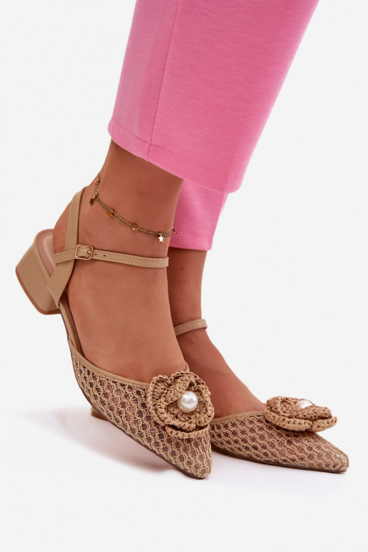 Sandalias de mujer reloj Con decoraciones Detalem beige Vionessa