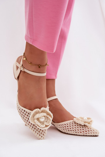 Sandalias de mujer reloj Con decoraciones Detalem color marfil Vionessa