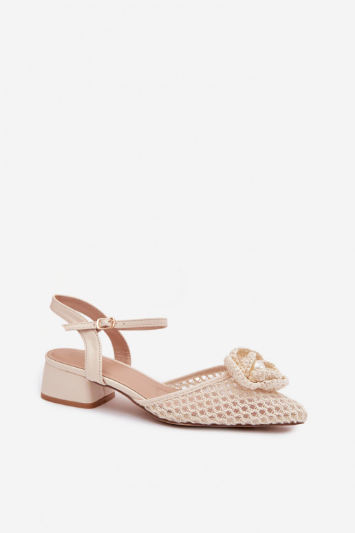 Sandalias de mujer reloj Con decoraciones Detalem color marfil Vionessa