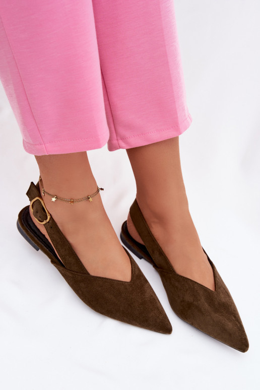 bailarinas con hebillas doradas de gamuza ecológicaoAe color verde Palerra