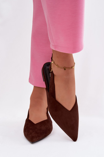 bailarinas con hebillas doradas de gamuza ecológicaoAe CzekoladoAe Palerra 2