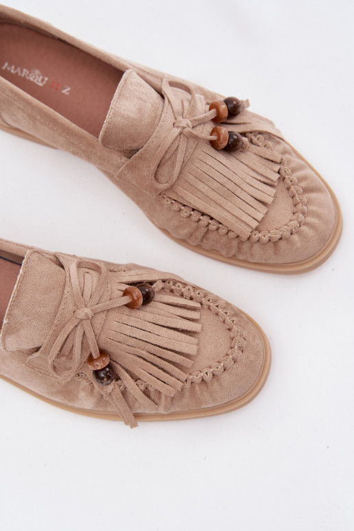 mocasines de mujer con flecos I color coralikami beige Teressa