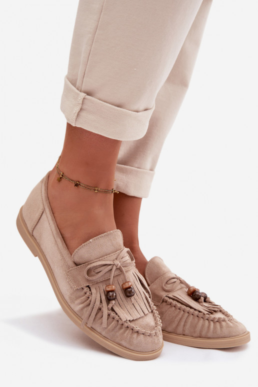 mocasines de mujer con flecos I color coralikami beige Teressa
